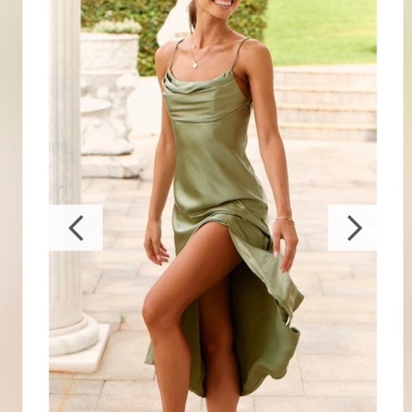 Billy J Celina Midi Dress - Olive NWT Size 12 - Picture 6 of 8